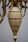 Lámpara de araña Mid-Century de porcelana y latón, años 50, Imagen 9