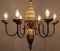 Mid-Century Porcelain & Brass Chandelier, 1950s 2