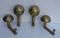 Vintage Brass Wall Hooks, Set of 4, Image 2