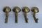 Vintage Brass Wall Hooks, Set of 4 1