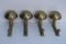 Vintage Brass Wall Hooks, Set of 4, Image 1