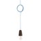 Sininho Pendant Lamp in Dark Cork with Blue Wire from Galula 3