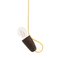 Sininho Pendant Lamp in Dark Cork with Yellow Wire by Mendes Macedo for Galula, Image 1