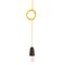 Sininho Pendant Lamp in Dark Cork with Yellow Wire by Mendes Macedo for Galula 2