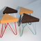 Três Stool in Light Cork with Red Legs by Mendes Macedo for Galula 5