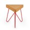 Três Stool in Light Cork with Red Legs by Mendes Macedo for Galula 2