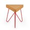 Três Stool in Light Cork with Red Legs by Mendes Macedo for Galula, Image 2