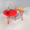 Três Stool in Light Cork with Red Legs by Mendes Macedo for Galula 4