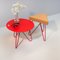 Três Stool in Light Cork with Red Legs by Mendes Macedo for Galula, Image 4