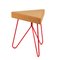 Três Stool in Light Cork with Red Legs by Mendes Macedo for Galula 1