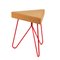 Três Stool in Light Cork with Red Legs by Mendes Macedo for Galula, Image 1