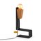 Glint 1 Table Lamp with Black Base and Grey Textile Cable by Mendes Macedo for Galula 2