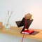 Glint 3 Table Lamp with Black Base and Red Textile Cable by Mendes Macedo for Galula 5