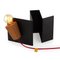 Glint 3 Table Lamp with Black Base and Red Textile Cable by Mendes Macedo for Galula, Image 2