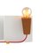 Glint 3 Table Lamp with White Base and Red Textile Cable by Mendes Macedo for Galula, Image 3