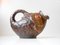 Danish Stoneware Fish Jug in Earthy Glazes by Michael Andersen, 1940s 1
