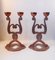 Antique Danish Art Nouveau Copper Candelabras, Set of 2 2