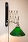 Lámpara de pared Art Déco niquelada ajustable con vidrio opalino verde, años 20, Imagen 5