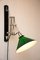 Lámpara de pared Art Déco niquelada ajustable con vidrio opalino verde, años 20, Imagen 4