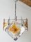 Space Age Steel & Murano Glass Chandelier from Mazzega, 1970s, Image 1