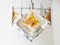 Space Age Steel & Murano Glass Chandelier from Mazzega, 1970s 2
