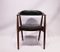 Danish Armchair in Teak and Black Leather, 1960s, Image 1