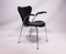 Black Leather Model 3207 Seven Chair by Arne Jacobsen for Fritz Hansen, 1980s, Image 2