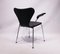 Black Leather Model 3207 Seven Chair by Arne Jacobsen for Fritz Hansen, 1980s, Image 3