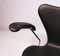 Sedia modello 3207 Seven in pelle nera di Arne Jacobsen per Fritz Hansen, anni '80, Immagine 6