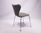 Model 3107 Seven Chair in Light Grey Leather by Arne Jacobsen for Fritz Hansen, 1980s, Image 3