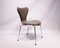 Model 3107 Seven Chair in Light Grey Leather by Arne Jacobsen for Fritz Hansen, 1980s 2