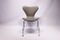 Model 3107 Seven Chair in Light Grey Leather by Arne Jacobsen for Fritz Hansen, 1980s, Image 1