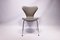 Modell 3107 Seven Stuhl aus hellgrauem Leder von Arne Jacobsen für Fritz Hansen, 1980er 1