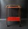 Carrello bar Mid-Century in metallo traforato rosso, Francia, anni '50, Immagine 2