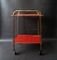 Mid-Century French Bar Cart in Brass and Red Perforated Metal, 1950s 2