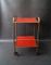 Mid-Century French Bar Cart in Brass and Red Perforated Metal, 1950s, Image 3