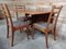Vintage Teak Dining Chairs and Table, 1960s, Set of 3, Image 1
