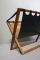 Mid-Century Folding Magazine Stand in Teak and Leather, 1960s, Image 2