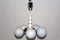 White-Lacquered Wood and Opaline Glass Chandelier from Orion, 1960s 1