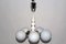 White-Lacquered Wood and Opaline Glass Chandelier from Orion, 1960s, Image 1