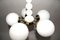 White-Lacquered Wood and Opaline Glass Chandelier from Orion, 1960s 4