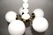 White-Lacquered Wood and Opaline Glass Chandelier from Orion, 1960s, Image 4