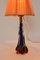 Mid-Century Blue Conical Glass Table Lamp, 1950s 4