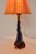 Mid-Century Blue Conical Glass Table Lamp, 1950s, Image 4