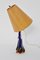 Mid-Century Blue Conical Glass Table Lamp, 1950s 8