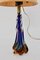 Mid-Century Blue Conical Glass Table Lamp, 1950s, Image 3