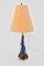 Mid-Century Blue Conical Glass Table Lamp, 1950s, Image 1