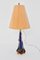 Mid-Century Blue Conical Glass Table Lamp, 1950s 2