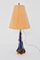 Mid-Century Blue Conical Glass Table Lamp, 1950s, Image 2