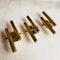 Italian Modern Brass Sconces by Gaetano Sciolari for Sciolari, 1970s, Set of 3 2